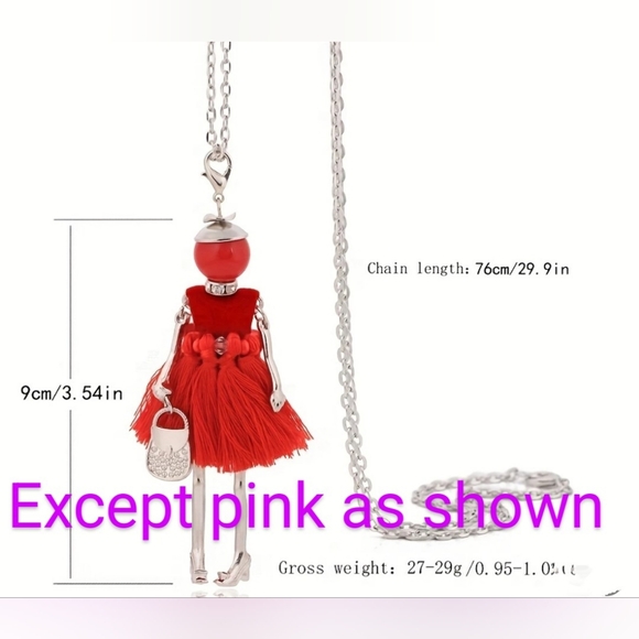 Pink and Silver Fashion Doll Keychain - Picture 2 of 2